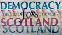 pic: Banner made for the Vigil for the Scottish Parliament 1992-3